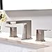 VC CUCINE Brushed Nickel 3 Hole Bathroom Faucet, 2 Handles, 8 Inch, Modern Vanity Sink Faucet with Drain and Supply Lines