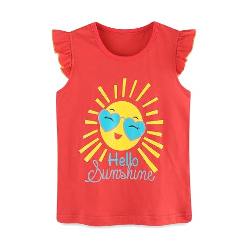 Image of Girls Shorts Set Outfits for Toddler Girls T-shirts Clothing Sets Kids Summer Graphic Cotton Tops Tees 3-7 Years