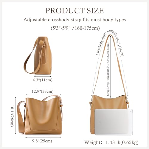 Bolso Tote de Cuero Genuino para Mujer 9.8x4.3x10.1 pulgadas miniatura 6