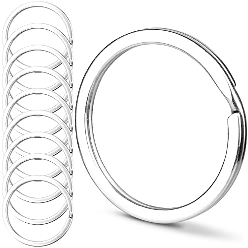 Image of CREST 10 pcs Surgical and Marine Grade Stainless Steel Split Ring for Keychains 1.25 inch 2mmx32mm SS316L Key Rings for Car Keys