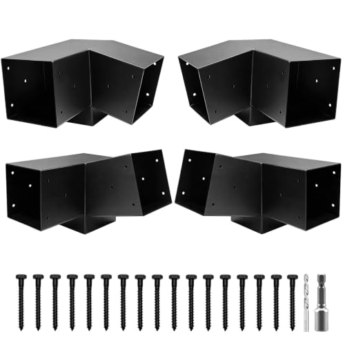 Soporte de pérgola de 3 vías con ángulo inclinado para postes de madera de 4x4 2