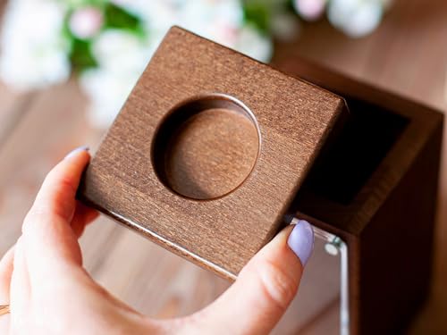 Image of Personalized Pet Memorial - Dog Memory Box Keepsake with Photo, Cat Cremation Urn for Ashes Candle (Medium, Text Engraving)