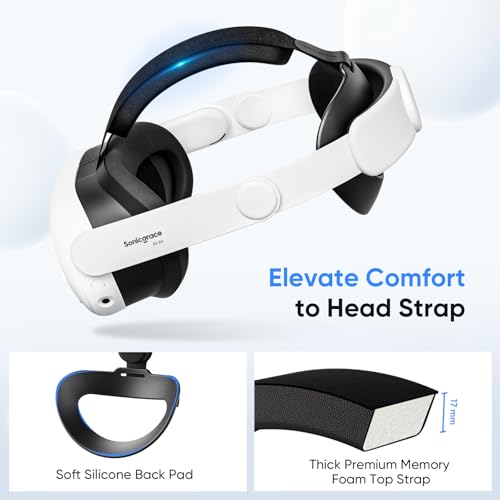 Image of Sonicgrace S3 Air Comfort Head Strap Compatible with Meta Quest 3 and Quest 3S, Adjustable Lightweight Durable Replacement Strap Accessories