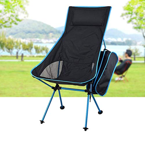 GJZM folding camping chair Outdoor Multifunction Portable Folding Chair/Reinforce Practical Lightweight Moon Chair/Fishing Comfortable Beach Chair,D