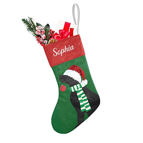 Sunfancycustom Personalized Custom Name Christmas Stockings Christmas Black Lab Holiday Dog Holiday Birthday Decor For Kid Pets 17.52 X 7.87 Inch #TOP1
