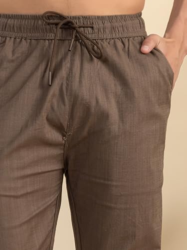 Image of Men's Premium Linen Pants | Lightweight Breathable Fabric | Elastic Waist with Drawstring | Straight Fit | Side Pockets | Perfect for Casual, Holidays & Travel