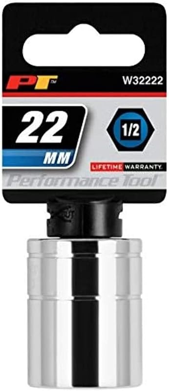 Soquete sextavado de 22 mm Performance Tool W32222 com encaixe de 12,7 mm (1/2 pol.)