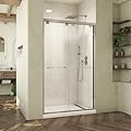 DreamLine Abbey 44-48 inch W x 76 inch H Semi-Frameless Bypass Shower Door in Brushed Nickel