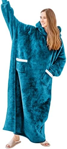 Aisbo Wearable Blanket Hoodie Oversized - Extra Warm Sherpa Fleece Hooded Blanket Thick for Adult Mens, Taupe Fluffy Snuggle Blanket Hoody Sweatshirt Women Gift for her