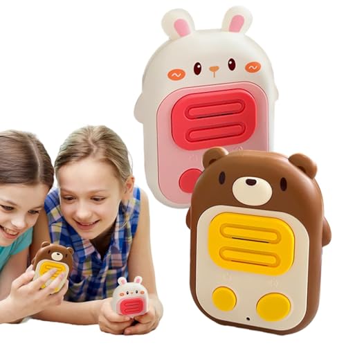 Walkie Talkies de juguete, Walkie Talkies de mano | Juguete Walkie Talkie inalámbrico con de conejo y oso, funciona con pilas, 2 piezas - Walkies Talkies silenciosos inalámbricos para juegos en interi