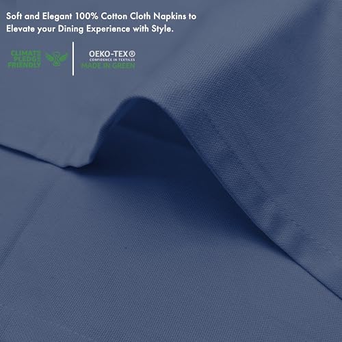 Ruvanti Cloth Napkins Set of 6, 100% Cotton High GSM 18x18 Inches Soft, Washable, Highly Durable & Absorbent, Perfect for Parties, Christmas, Thanksgiving Dinners – Bijou Blue by RUVANTI - Used condition - Image 4