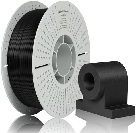 TINMORRY PA6-GF Filament 1,75 mm für 3D Drucker, 1 KG, Schwarz | Glasfaserverstärktes Nylon 6, hohe Festigkeit, Stoß- und Hitzebeständigkeit, ideal für Funktionsteile und Automobil