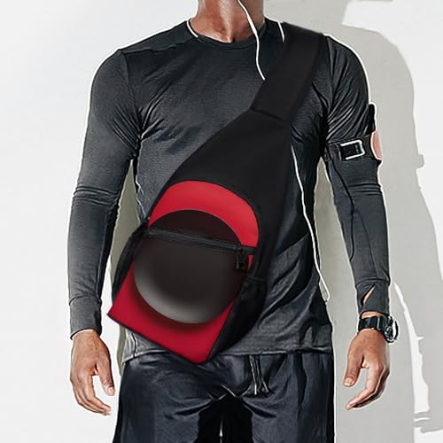 Bolso cruzado pequeño para mujer y hombre rojo y negro miniatura 7