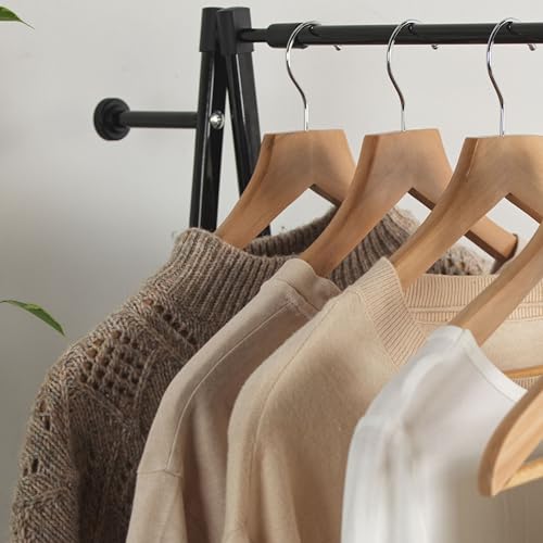 Beldray Wooden Clothes Hangers – Pack of 5 Sturdy Suit Hangers, Multifunctional Garment Hangers with Trouser Bar, Wardrobe Organiser, Strong and Durable, FSC®-Certified Wood, Natural - Image 4