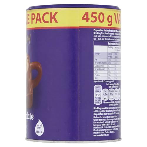 Cadbury The Original Hot Chocolate, Irresistibly Smooth, Value Pack, Approximately 31 Servings, 450 g (Pack of 1)