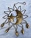 Celestial Wind Chime | Crescent Moon and Star Inside Silhouetted Sun | Copper Colored Metal | 13.5