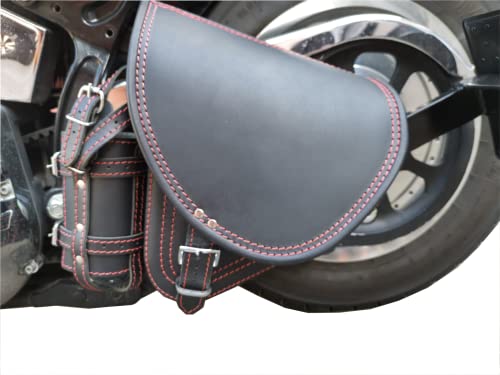 Seitenkoffer Diablo rot von ORLETANOS kompatibel mit Harley Davidson Softail Heritage Breakout Fat Bob Street Bob Starrahmen HD Leder Gepäckkoffer