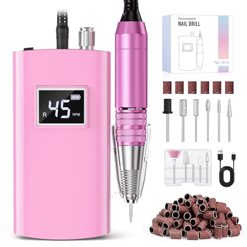 Kit portátil profesional de taladro para uñas 45000RPM miniatura 1