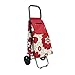 Produktbild Einkaufswagen, Lebensmittelgeschäft Einkaufswagen Mobile Trolley Auto Falten Trolley Senioren Warenkorb Warenkorb Startseite Oxford Tuch Einkaufstasche (Color : Red, Size : 31 * 33 * 93cm)