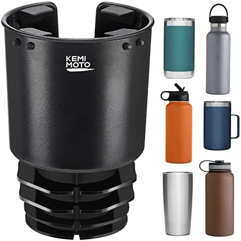 KEMIMOTO Cup Holder Expander for Car Compatible with Hydro Flask 32/40oz, Yeti 24/30/36oz, Other Bottles in 18-40oz, Large Cup Holder Adapter Fits for Universal Automotive, Golf Cart, RV, Truck, UTV