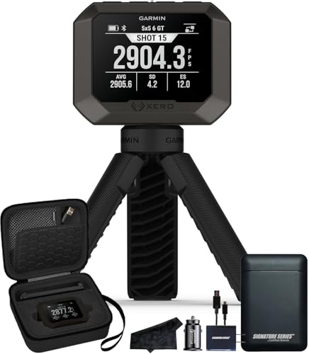 Garmin Xero C2 Ballistic Chronograph | Compact Reliable Chronograph Tracks Up to 10 Shots Per Second Instant Readings from 100-5000 FPS with Tripod and Signature Series Case Bundle