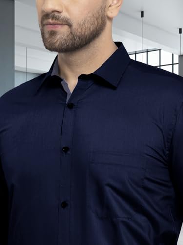 Image of Pinkmint Mens Long Sleeve Button Down Shirt for Men Collared Casual Formal Soild Shirt