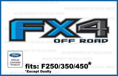 Decal Mods FX4 - Calcomanías de repuesto para Ford F250 F340 SRW (rueda trasera individual) (2017-2020) - FLTBLU [Juego de 2] | FH5A2