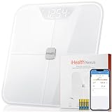 iHealth Nexus Smart Scale for Body Weight Bluetooth, Digital Bathroom Scale Body Fat and Muscle, Body Composition Monitor Health Analyzer for BMI Compatible for iOS & Android Accurate to 0.1lb-White