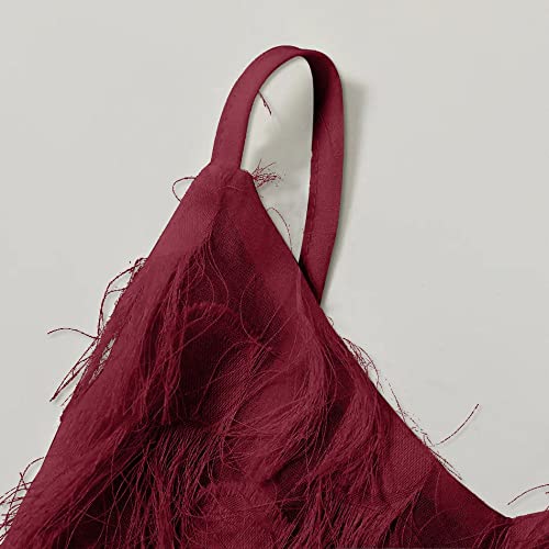 Kamong Mommy And Me Dress,Women's Cute Beach Dress,Girls Holiday Sundress,Elegant Backless Matching Tassel Sling Maxi Dresses Burgundy #TOP4