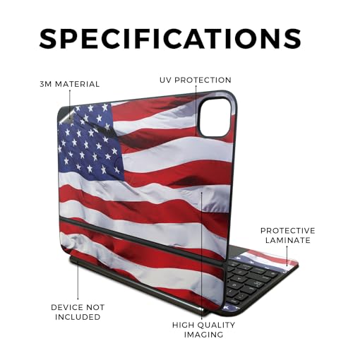 Skin Compatible with Apple Magic Keyboard for iPad Pro 11‑inch (M4) 2024 - American Flag - Premium 3M Vinyl Protective Wrap Decal Cover - Easy to Apply | Crafted in The USA by MightySkins by MIGHTY SKINS - Image 2