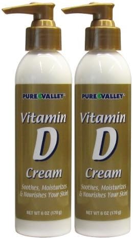 Vitamin D Cream - Moisturize & Nourishes & Hydrates Skin. Prevent Dry Skin and Wrinkles. 6oz Bottle (Two - 6oz)