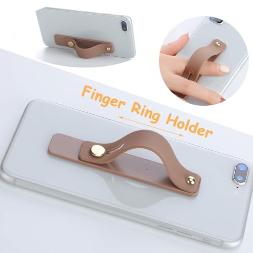 Image of Weewooday 6 Pieces Phone Grip Holder Cell Phone Grip Strap Telescopic Finger Strap Stand Universal Finger Kickstand for Most Smartphones(Retro Colors,Classic)