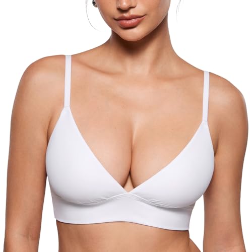 Image of INLYRIC Women's Inbarely Outwear Longline Triangle Bralette Plunge Unlined No Underwire Yoga Sports Bra Crop Tank Top