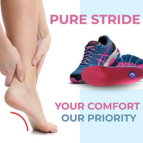 Pure Stride Arch Support Shoe Inserts - Overpronation Insoles, Insoles for Plantar Fasciitis, Insoles for Men, Insoles for Women, Heel Cushion Inserts, Orthotic Inserts for Men, Shoe Insoles