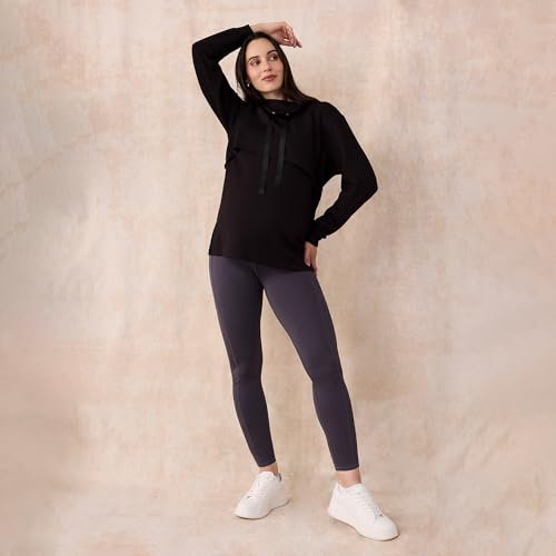 Image of Motherhood Maternity Women's Over the Belly Workout Activewear Pregnancy Leggings with Pockets