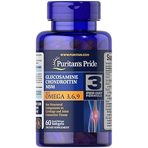 Puritans Pride Glucosamine, Chondroitin & MSM with Omega 3, 6, 9, Joint Support, 60 Count