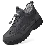 TEMOFON Snow Boots for Women Winter: Waterproof Slip On Fur Warm Snow Boots - Comfortable Walking Ankle Winter Outdoor Shoes Grey Size 8