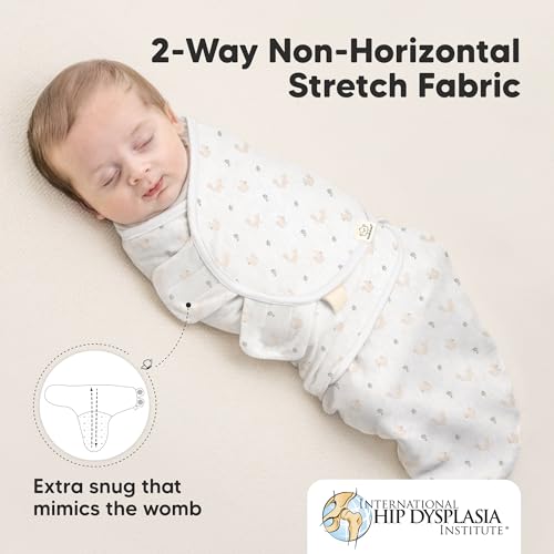 Image of 3-Pack Organic Baby Swaddle Sleep Sacks - Swaddles for Newborns, Infant 0-3 Months, Baby Girls, Boys, Soft & Snug Newborn Sleep Sack, Nursery Swaddling Blankets (Nibbles /Bruce, OS)