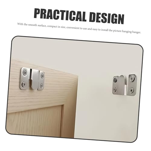 Image of Holibanna 12pcs Stainless Steel Photo Hangers for Wall Heavy Duty Buckle Hangers for Office and Home Decor
