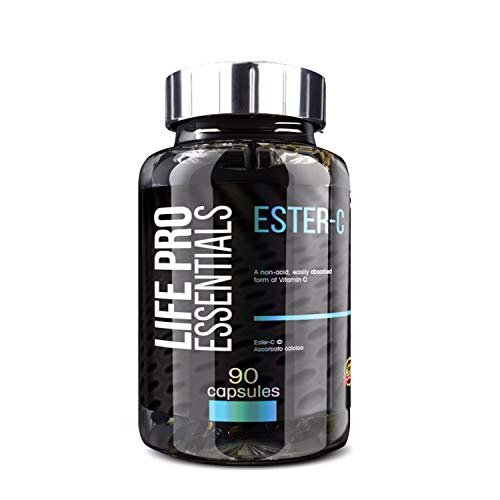 Life Pro Essentials Ester C 1000mg 90 Cápsulas | Complemento Alimenticio Antioxidante con Vitamina C, Antioxidante Natural, Refuerza Defensas, Combate Exceso Radicales Libres