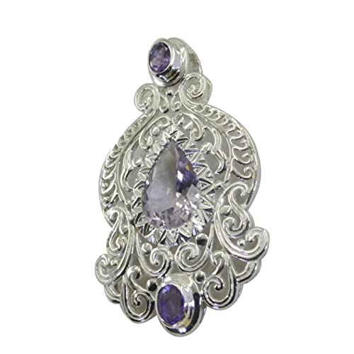 Pendentif améthyste violette en argent idéal pour sublimer vos tenues de soirée