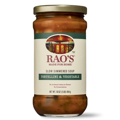 Rao's Sopa casera de tortellini y verduras, 16 onzas, verduras reales, sopa tradicional italiana de calor y servir