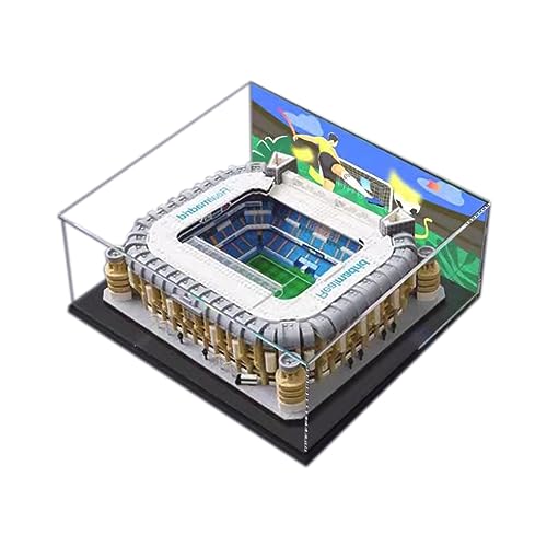 HALFS Vitrina acrílica para Lego Icons Real Madrid Estadio Santiago Bernabéu 10299 - Caja de almacenamiento antipolvo anti-UV - Regalo para coleccionistas (transparente, 50 x 45 x 20 cm)