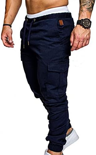 Men's Pants Pure Color Sports Trouser Elastic-Waist Gym Pants Men Casual Pants,5,3X