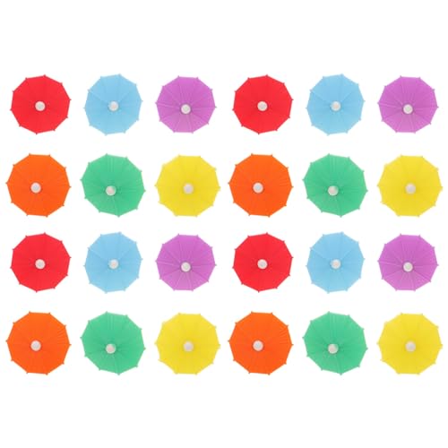 COLLBATH 24pcs Umbrella Shape Cup Labels Creative Drink Markers for Wine Glasses Mugs Flutes Food Grade Party Accessories for Easy Identification at Gatherings