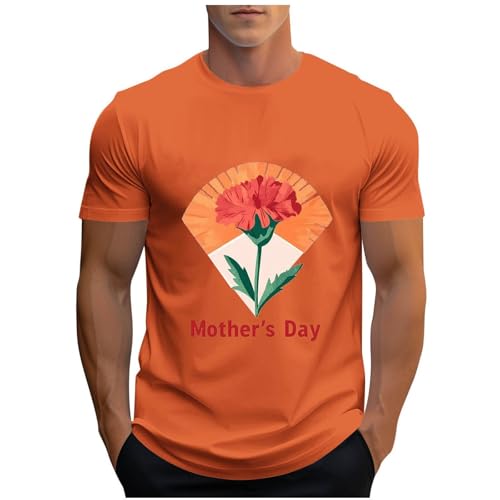 Camisetas para el día de la madre para hombre, de manga corta, casuales, de verano, de algodón sintético, para festivales, tallas grandes, cuello redondo, camiseta de vacaciones, moda deportiva, capa