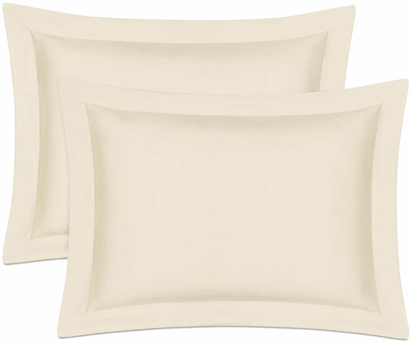 Night Zone Pillow Cases 800 Thread Count 100% Pure Egyptian Cotton Super Soft Hotel Quality Pair Of Pillowcases (Oxford Pillow Case, Cream)
