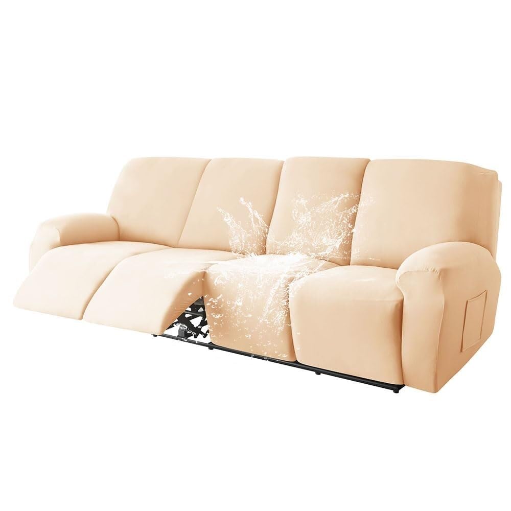 Funda elástica Impermeable para sillón reclinable, Color Liso, Antideslizante, con Bolsillo Lateral, Lavable, Protector de Muebles para Silla.