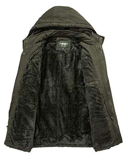 Image of Men's Winter Thicken Coat Casual Military Parka Jacket with Removable Hood