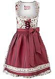 Dirndl Marie für Damen von Wiesnwuid in rosenholz. Das exklusive Dirndl aus pflegeleichter Baumwolle begeistert durch das florale gedruckte Allover Muster und ist mit liebevollen Details versehen. Für die feminine Note sorgen die eingearbeiteten Rüschen am Rundausschnitt, die aufgenähten Zierborten sowie die feinen Miederhaken mit Straß. Die Schnürung mit farbigem Satinband unterstreicht dieses stilvolle Design. Durch die farblich abgestimmte Schürze mit Zierborten wird das Gesamtbild gekonnt abgerundet. Ein absolutes Highlight für jede Dirndlträgerin. Kombipartner: Dirndlbluse Brianna in creme.